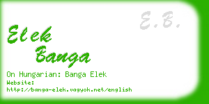 elek banga business card